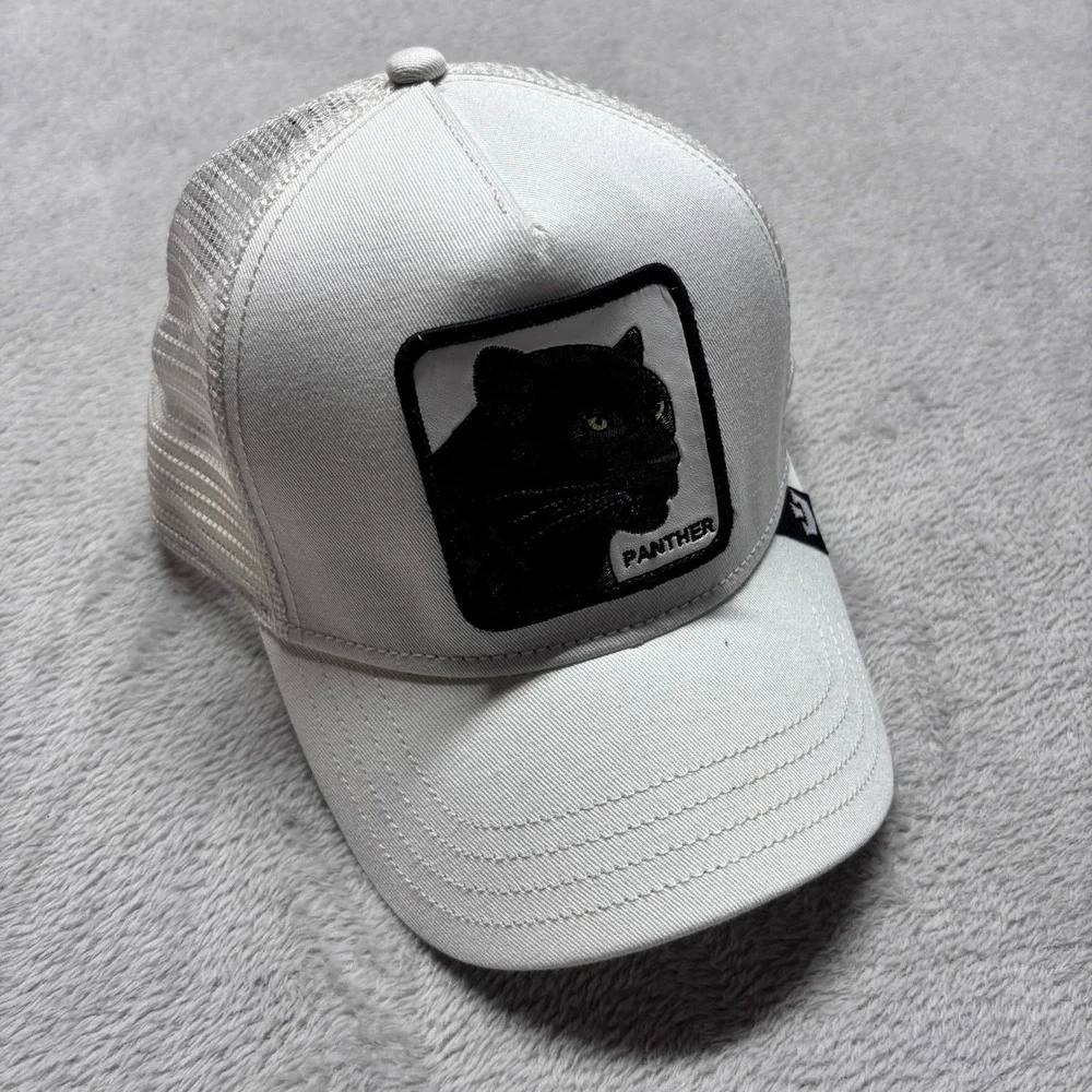 Goorin Bros Trucker Hat Mens OS The Farm Panther White Animal Patch EUC